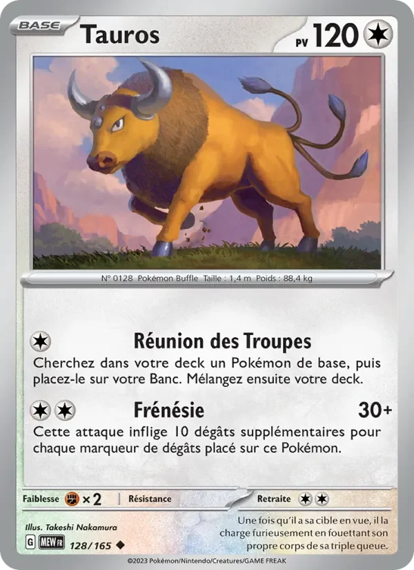 Carte Pokémon Tauros 128/165 — 151