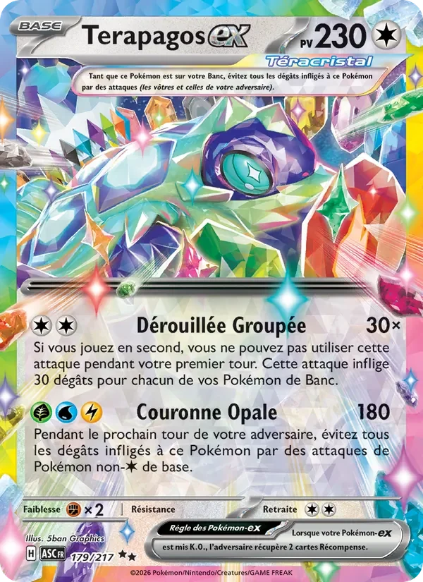 Carte Pokémon Terapagos-ex 179/295 — Héros Transcendants