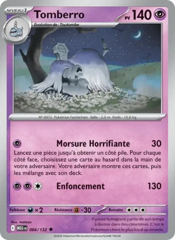 Carte Pokémon Tomberro 066/132, extension Méga-Évolution