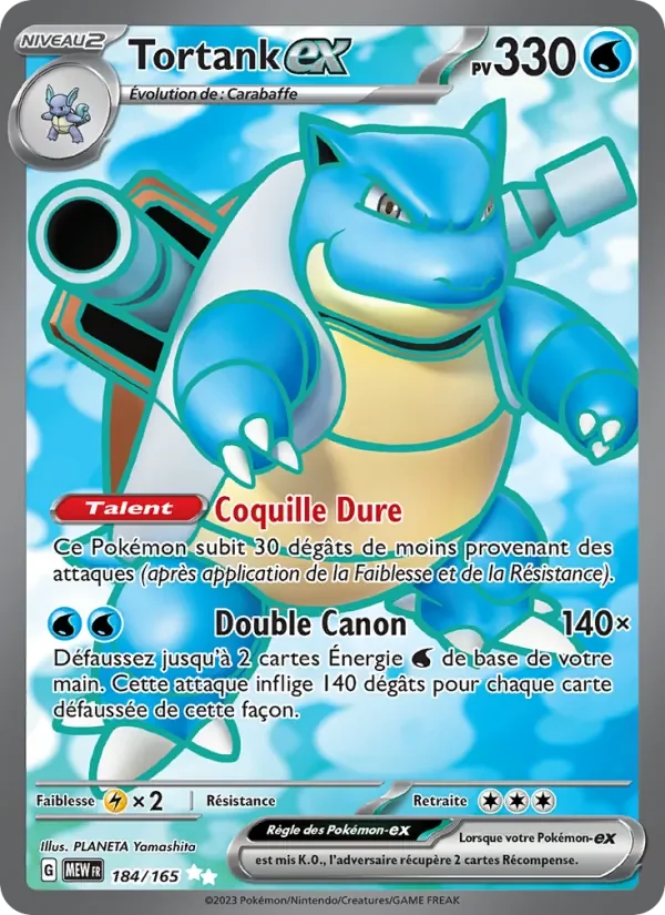 Carte Pokémon Tortank-ex 184/165 — 151