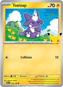 Carte Pokémon Toxizap 058/128 du set 30e Anniversaire