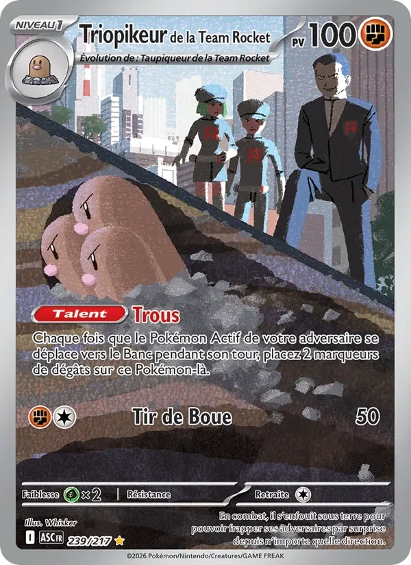 Carte Pokémon Triopikeur de la Team Rocket 239/295 — Héros Transcendants