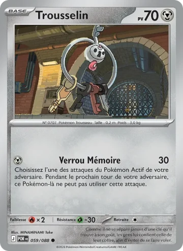Carte Pokémon Trousselin 059/088, extension Équilibre Parfait