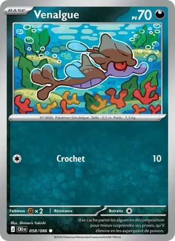 Carte Pokémon Venalgue 058/086, extension Chaos Ascendant