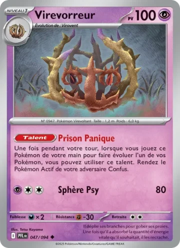 Carte Pokémon Virevorreur 047/094, extension Flammes Fantasmagoriques