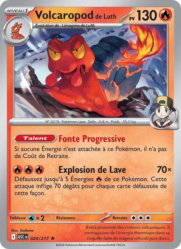 Carte Pokémon Volcaropod de Luth 024/295 — Héros Transcendants