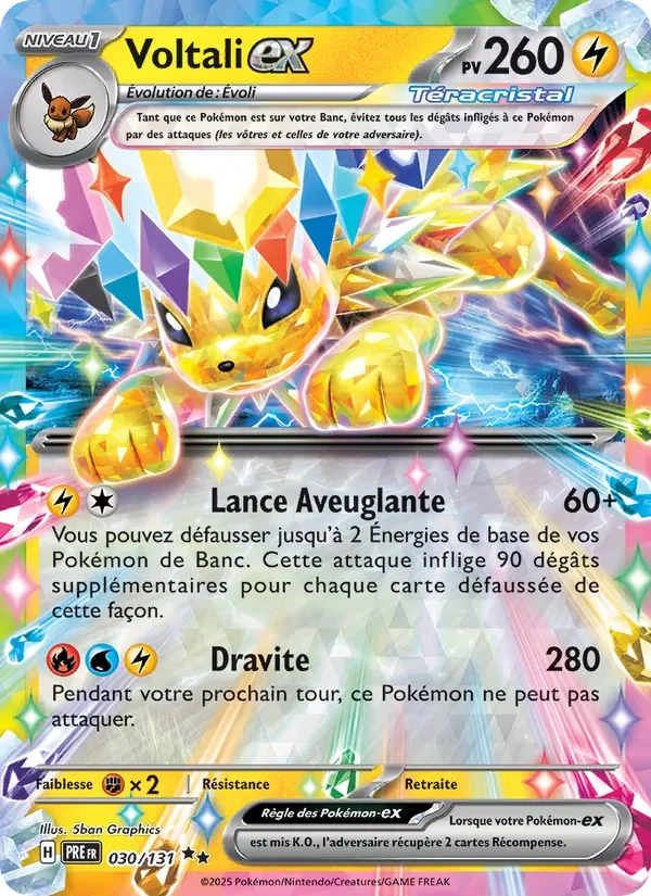 Carte Pokémon Voltali-ex 030/131 — Évolutions Prismatiques