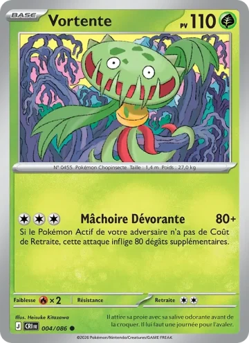 Carte Pokémon Vortente 004/086, extension Chaos Ascendant