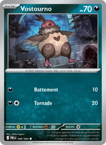 Carte Pokémon Vostourno 049/084, extension Nuit Noire