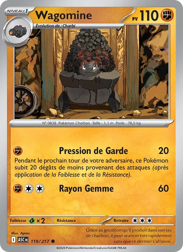 Carte Pokémon Wagomine 119/295 — Héros Transcendants