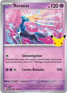 Carte Pokémon Xerneas 076/128 du set 30e Anniversaire