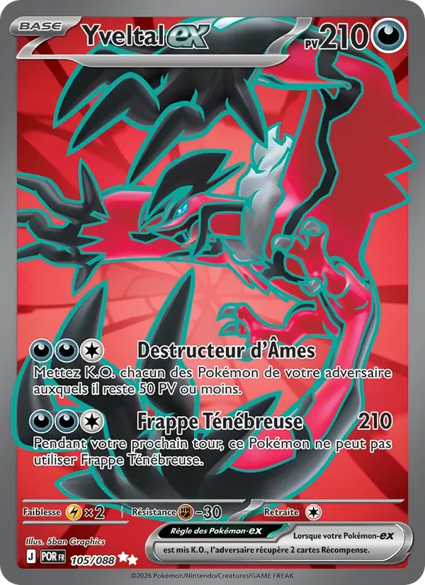 Carte Pokémon Yveltal-ex 105/124 — Équilibre Parfait