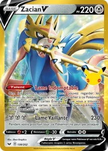 Carte Pokémon Zacian-V 138/202 du set 30e Anniversaire