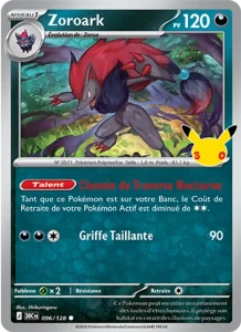 Carte Pokémon Zoroark 096/128 du set 30e Anniversaire