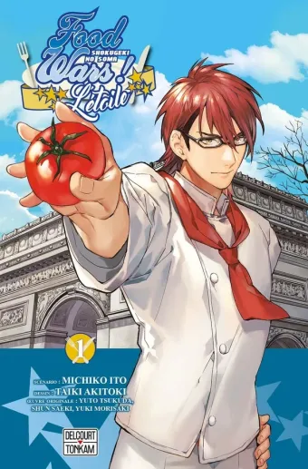 Couverture du manga Food wars ! Tome 1, « L'homme surnommé "Le magicien des légumes" »