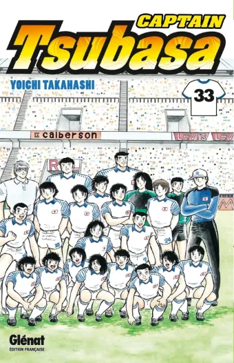 Couverture du manga Captain Tsubasa Tome 33, « Une défense sanglante »
