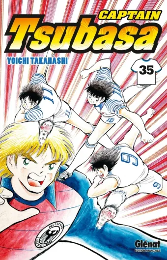 Couverture du manga Captain Tsubasa Tome 35, « Bientôt au sommet du football mondial ?! »