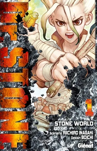 Couverture du manga Dr. Stone Tome 1, « Stone world »