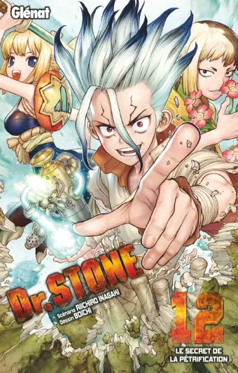 Couverture du manga Dr. Stone Tome 12, « Le secret de la pétrification »