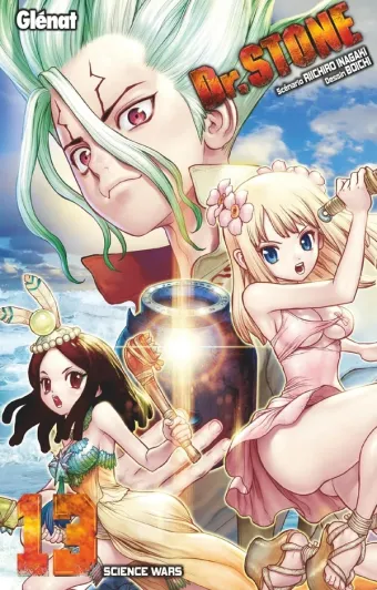 Couverture du manga Dr. Stone Tome 13, « Science wars »