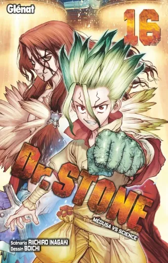 Couverture du manga Dr. Stone Tome 16, « Médusa vs science »