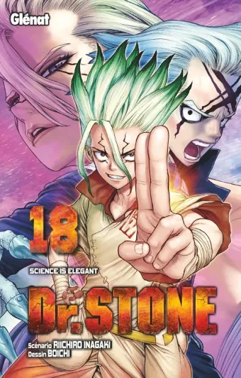 Couverture du manga Dr. Stone Tome 18, « Science is elegant »