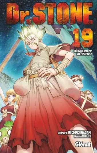 Couverture du manga Dr. Stone Tome 19, « Un million de Maïssiens ! »