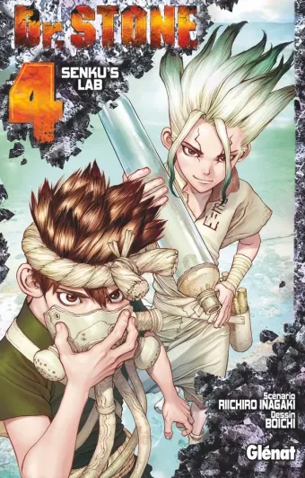 Couverture du manga Dr. Stone Tome 4, « Senku's lab »