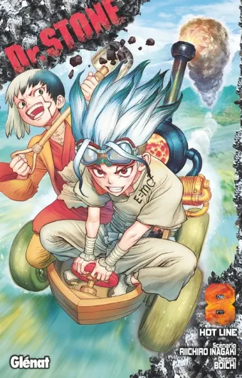 Couverture du manga Dr. Stone Tome 8, « Hot line »