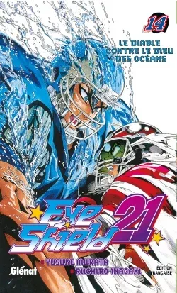 Couverture du manga Eye shield 21 Tome 14, « Le diable contre le dieu des océans »