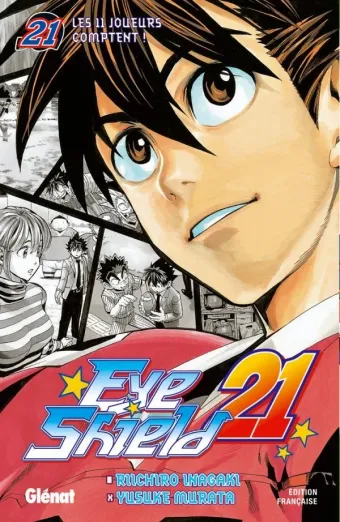 Couverture du manga Eye shield 21 Tome 21, « Les 11 joueurs comptent ! »