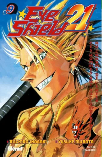 Couverture du manga Eye shield 21 Tome 9, « Ces hommes qui succombèrent au charme de l'enfer »