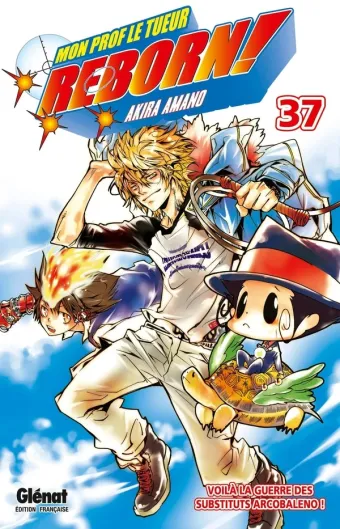 Couverture du manga Reborn ! Tome 37, « Voilà la guerre des suppléants Arcobaléno ! »