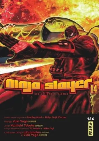 Couverture du manga Ninja slayer Tome 14, « Neo-Saitama in flames »