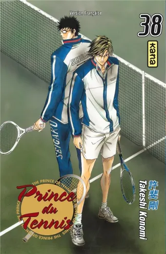 Couverture du manga Prince du tennis Tome 38, « Un jeu de choc ! Echizen Ryôma contre Tooyama Kintarô »