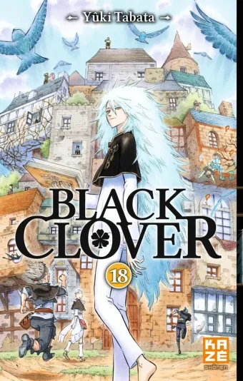 Couverture du manga Black clover Tome 18, « La charge du taureau noir enragé »