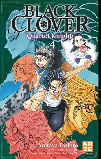 Couverture du manga Black clover Tome 4, « Le lion flamboyant »