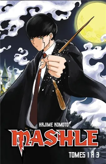 Couverture du manga Mashle Tome 1, « Mash Burnedead et ses muscles d'enfer »