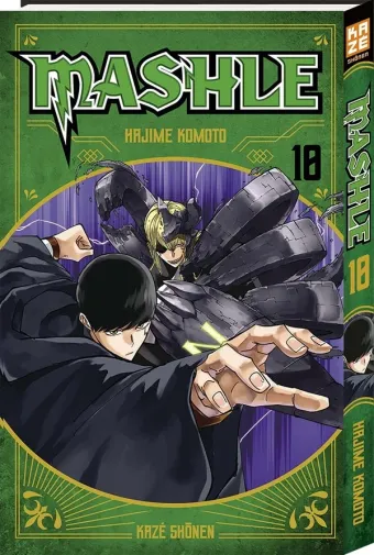 Couverture du manga Mashle Tome 10, « Mash Burnedead et l'armure d'aimants »