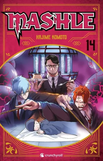 Couverture du manga Mashle Tome 14, « Lance Crown et Dot Barett »