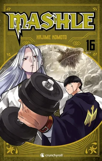 Couverture du manga Mashle Tome 16, « Mash burnedead et la magie réfléchissante »