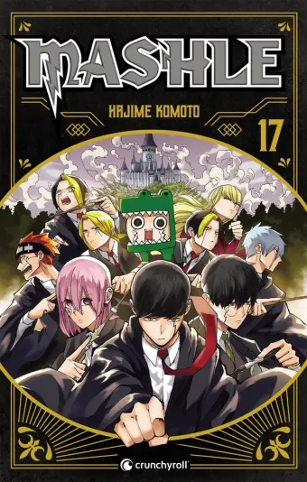 Couverture du manga Mashle Tome 17, « Mash burnedead et la magie qui ralentit le temps »