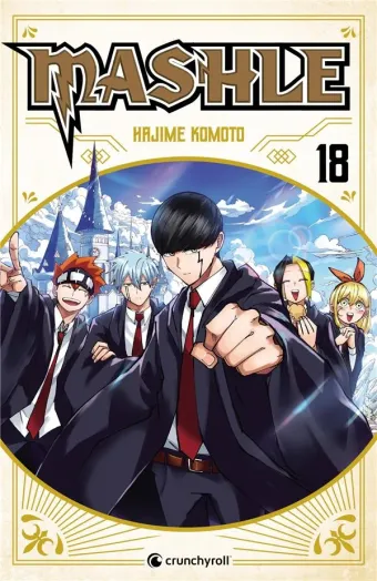 Couverture du manga Mashle Tome 18, « Mash Burnedead et l'heureux dénouement »