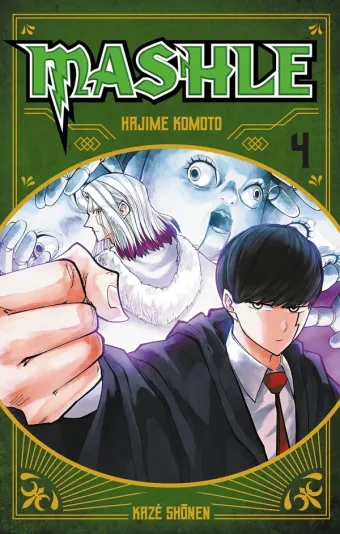 Couverture du manga Mashle Tome 4, « Mash Burnedead et la loi du plus fort »