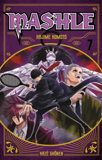 Couverture du manga Mashle Tome 7, « Mash Burnedead et le tennis dévastateur »