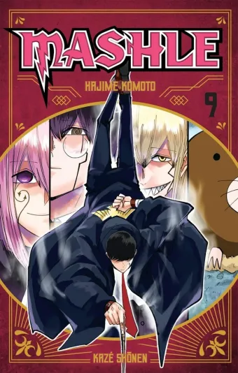 Couverture du manga Mashle Tome 9, « Mash Burnedead et le tournoi des trois académies »