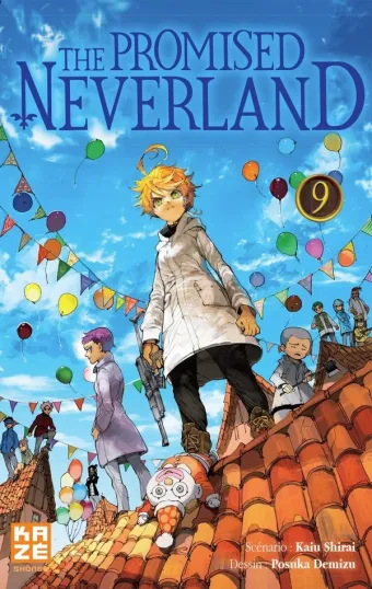 Couverture du manga The promised Neverland Tome 9, « Début des hostilités »