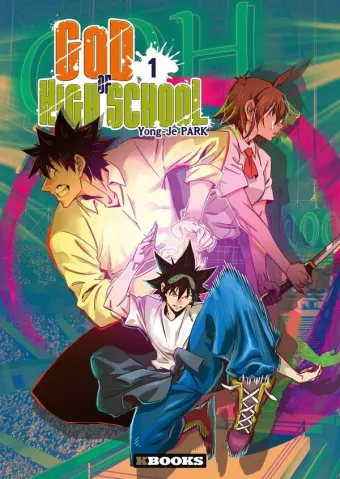 Couverture du manga God of high school Tome 1, « Le match contre les dieux »