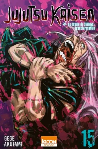 Couverture du manga Jujutsu kaisen Tome 15, « Le drame de Shibuya, transformation »