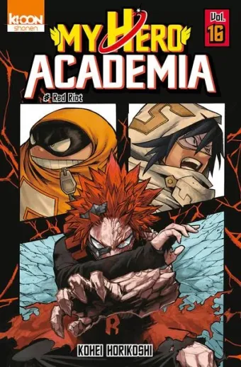 Couverture du manga My hero academia Tome 16, « Red riot »